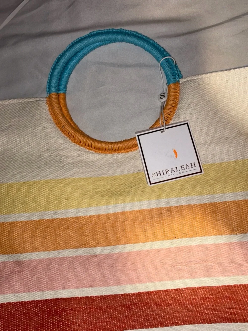 Shiraleah Multicolor Striped Tote with Wrapped Handles